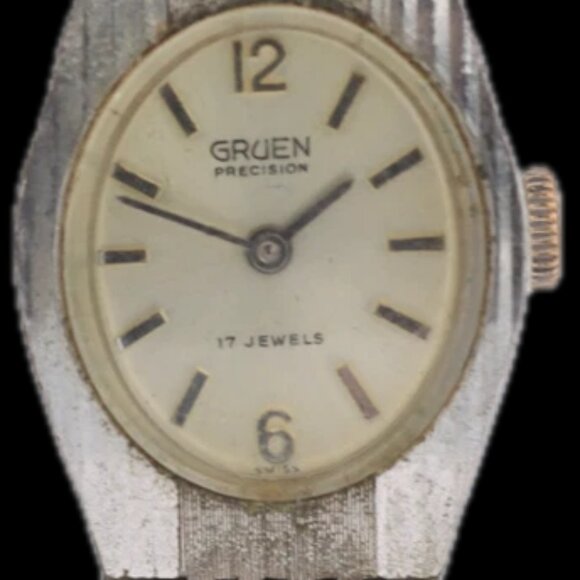 Vintage Gruen Precision Ladies Mechanical Wristwatch 227-6 Swiss Steel & Chrome - Picture 3 of 4